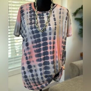 Jodifl tie dye top with knot detail